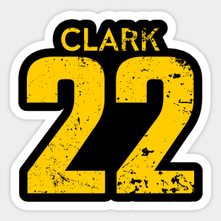 Caitlin Clark Yellow Distressed Jersey Number 22 Sticker